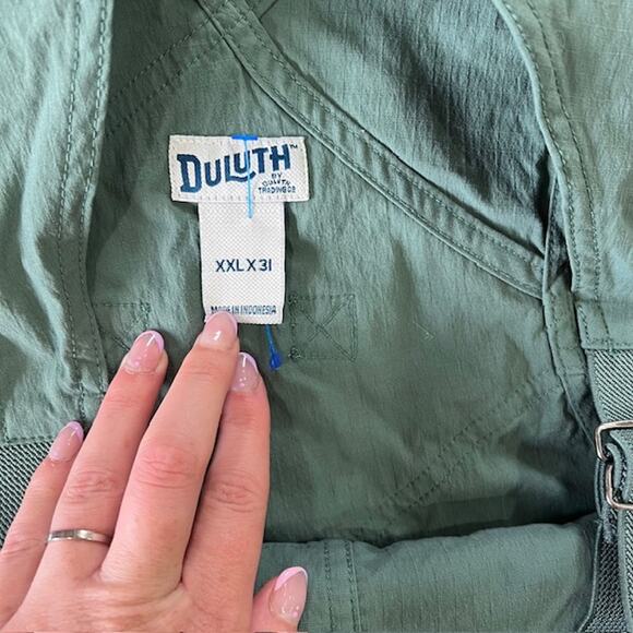 Duluth Trading Co. Heirloom Gardening Bib Overalls Womens XXL Green Fir Stretch - Picture 3 of 10